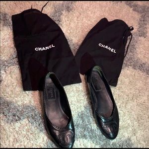 Chanel black flats